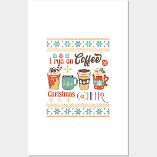 I Run On Coffee Christmas CHEER, Retro Christmas Posters and Art